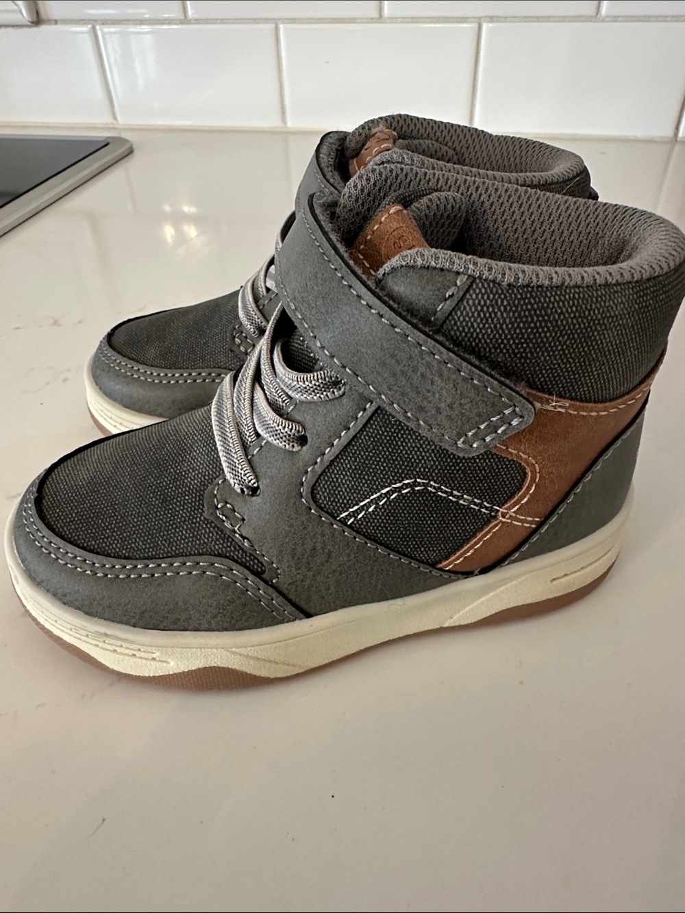 Stride Rite Colby 360 Gray High-Top Sneakers Boots Toddler Boys 7 - Picture 1 of 7